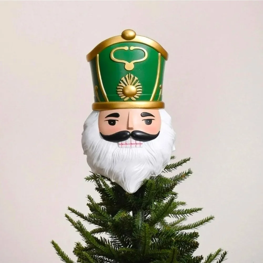 Holiday Time Lighted Blow Mold Nutcracker Tree Topper Battery Christmas Decor